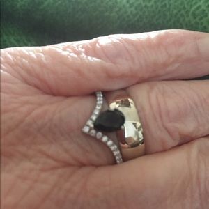 Wedding band an engagement ring set